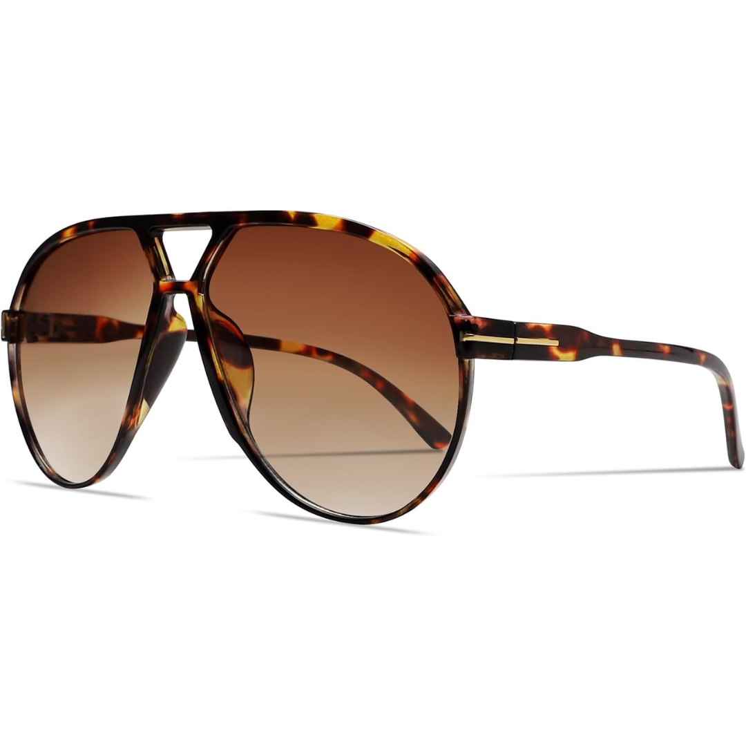 Women's Retro Oversized Aviator Clear Lens Glasses
