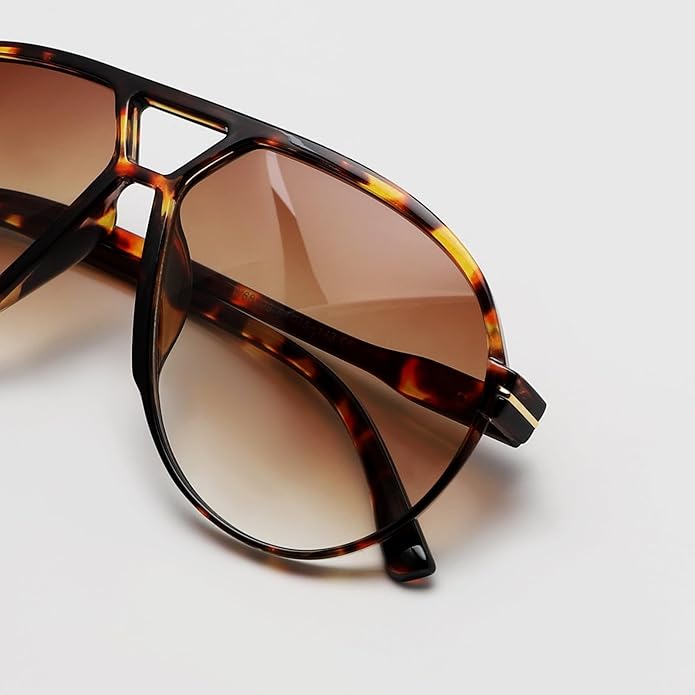 Women's Retro Oversized Aviator Clear Lens Glasses