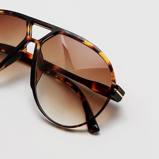 Women's Retro Oversized Aviator Clear Lens Glasses