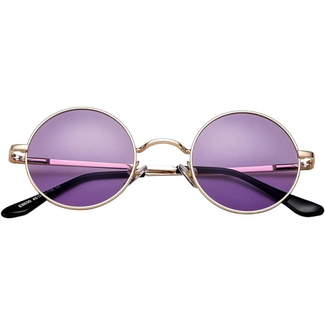 Women's Retro Small Round Metal Frame Sunglasses
