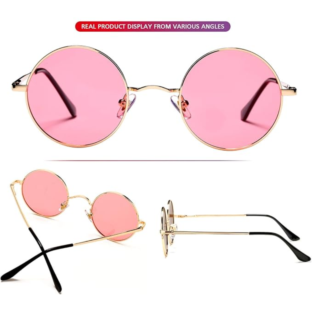Women's Retro Small Round Metal Frame Sunglasses