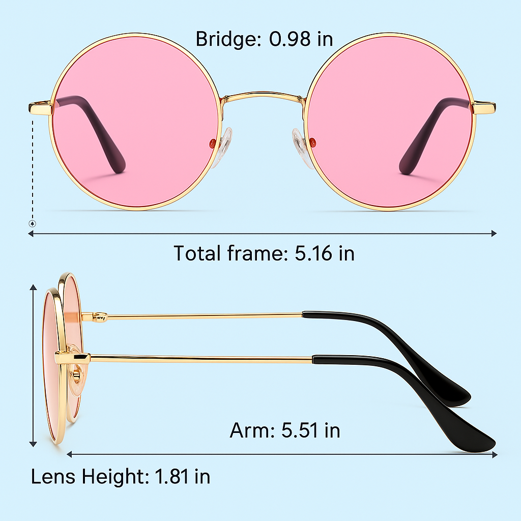Women's Retro Small Round Metal Frame Sunglasses