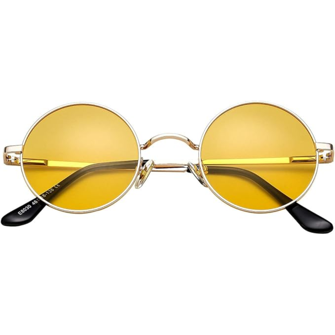 Women's Retro Small Round Metal Frame Sunglasses