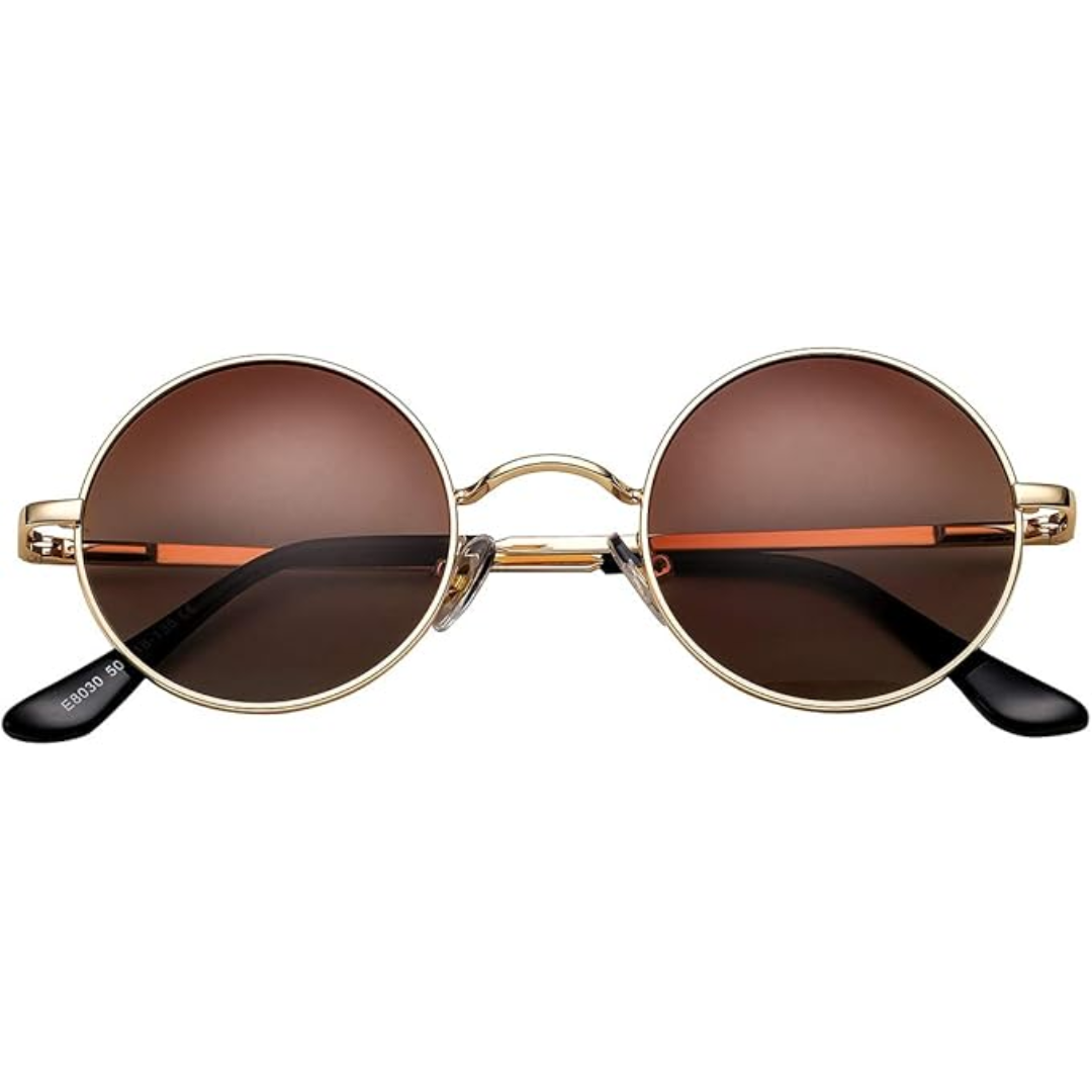 Women's Retro Small Round Metal Frame Sunglasses