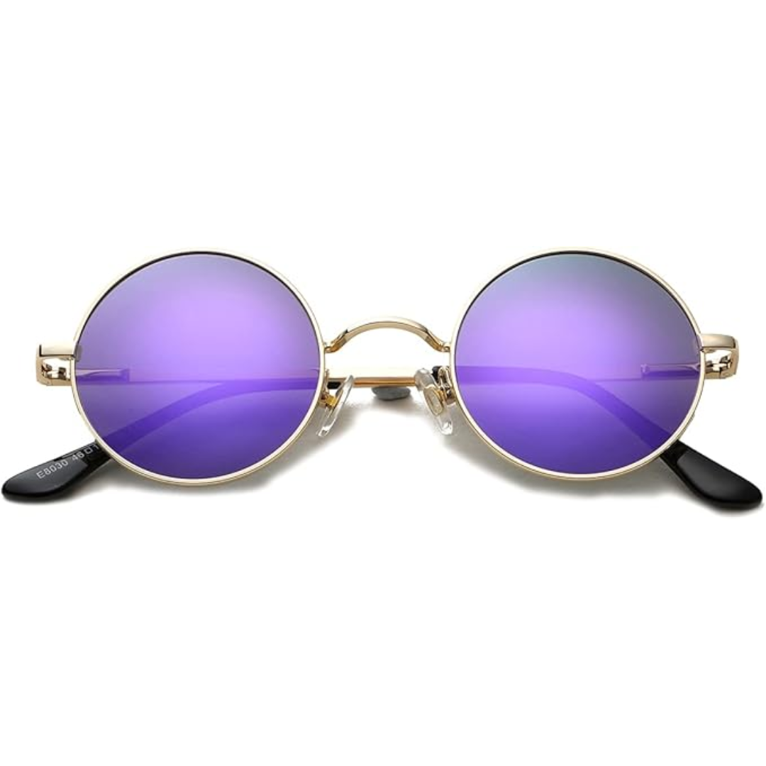 Women's Retro Small Round Metal Frame Sunglasses