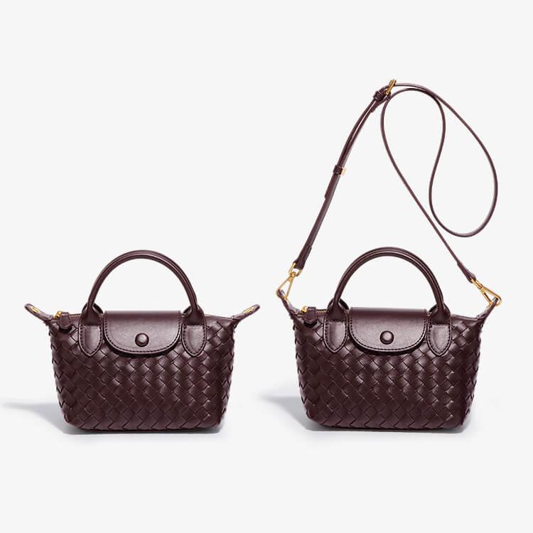 Women's Woven Mini Crossbody Bag with Top Handle