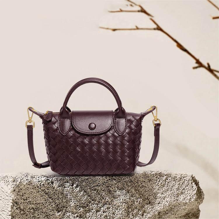 Women's Woven Mini Crossbody Bag with Top Handle
