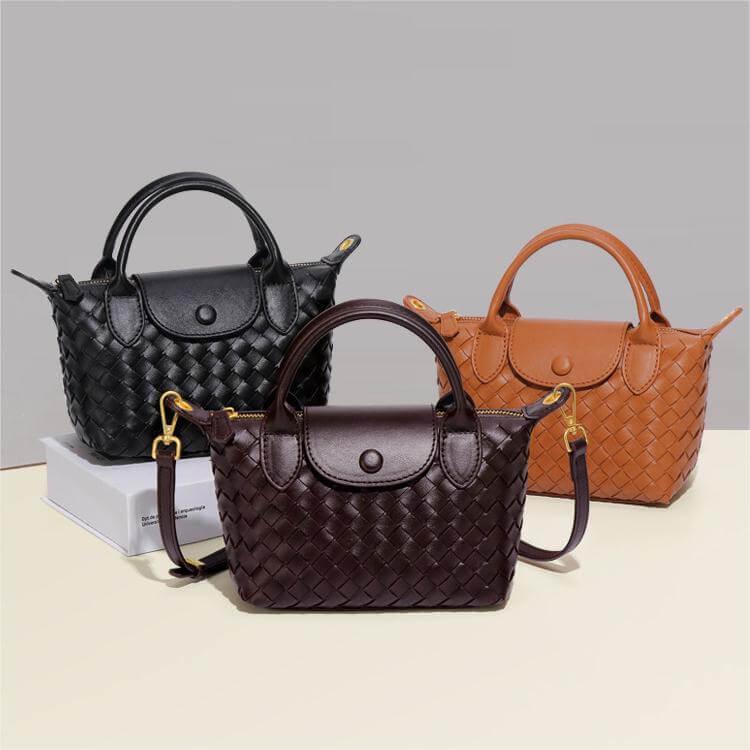 Women's Woven Mini Crossbody Bag with Top Handle
