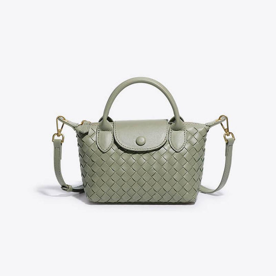 Women's Woven Mini Crossbody Bag with Top Handle